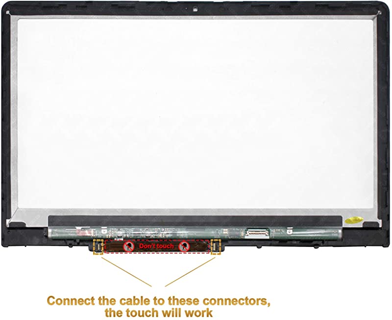 Kreplacement Replacement 15.6 inches HD LCD Touch Screen Digitizer Assembly Bezel with Board for HP Pavilion x360 15-br000 15-br100 15g-br000 15g-br100 15-br033nr 15-br055nr 15-br158cl(1366x768 Resolution)